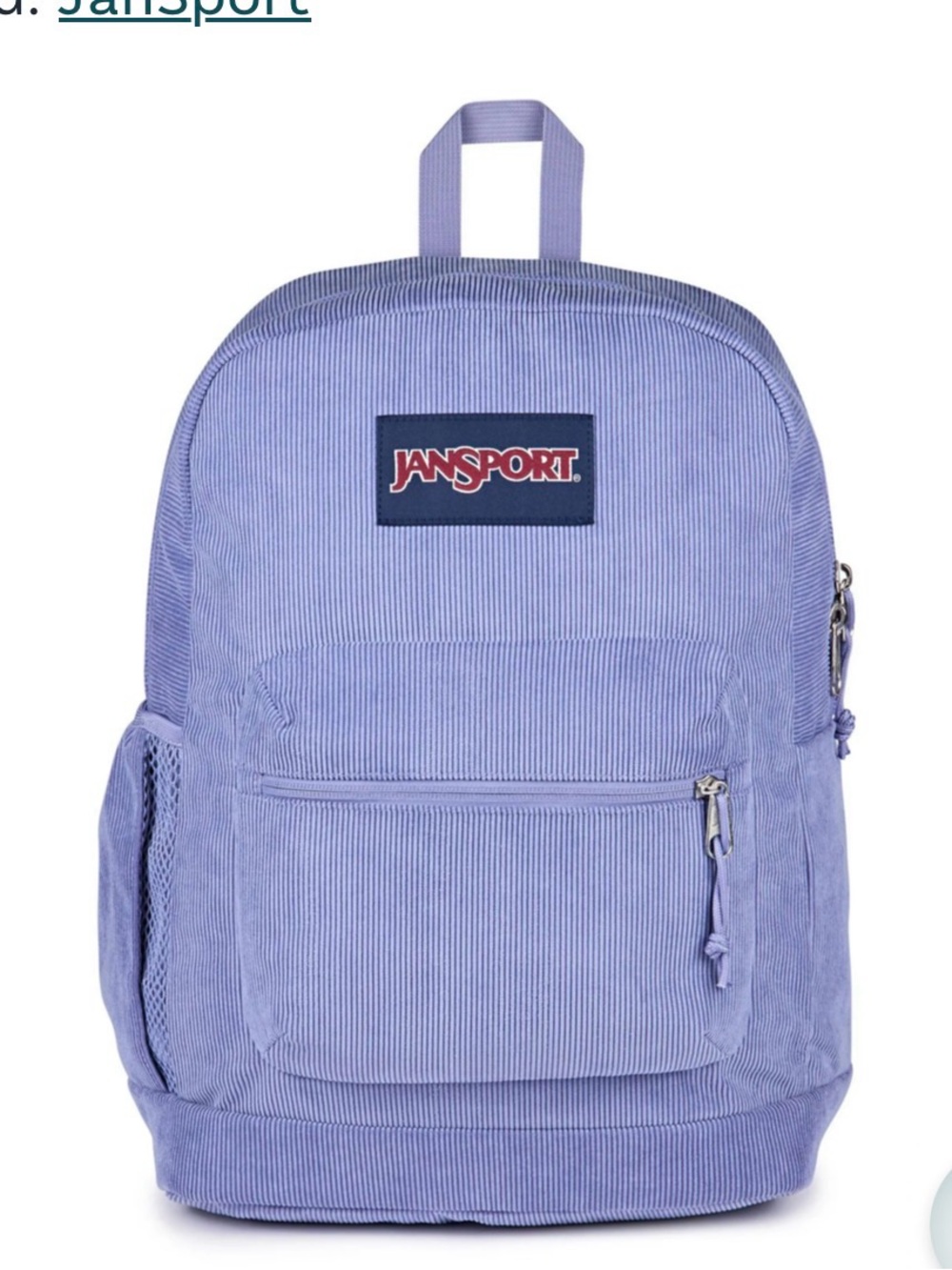 JanSport Backpack - Purple corduroy.